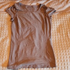 Lululemon Athletica Tan Fitted Short Sleeve T-Shirt